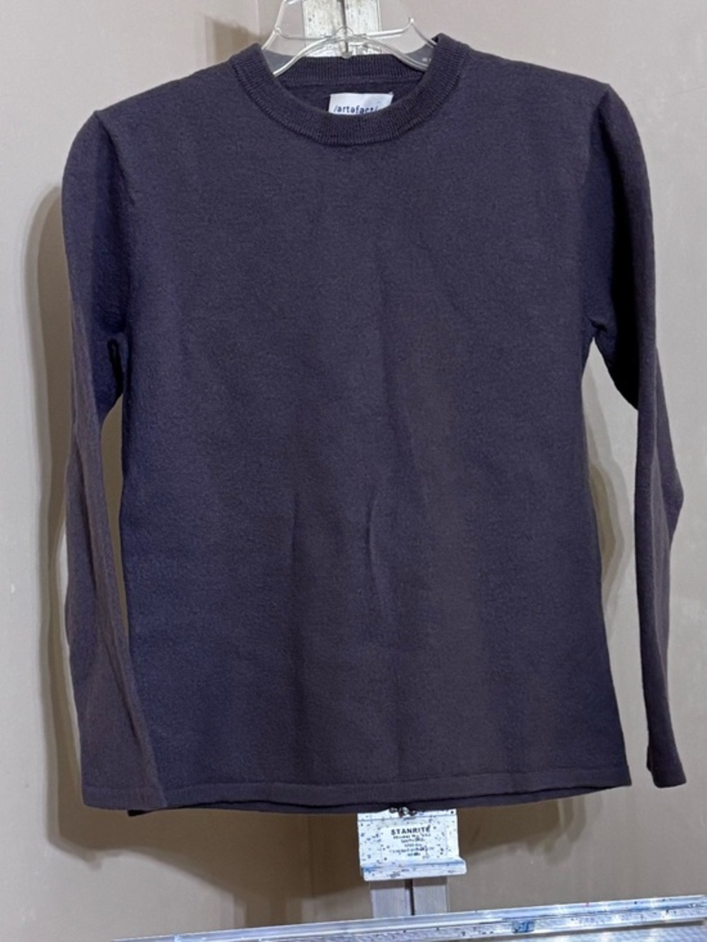 Artefact Dark Lavender Long Sleeve 100% Merino Wool Crewneck Top Sz L